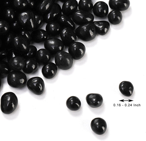 SOUJOY 3 LB Black Crystal Chip Stone, Polished Aquarium Gravel, Natural Decorative Mini Pebbles