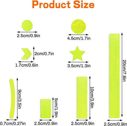 HOXITRADE 104 2 PCS Reflective Stickers, High Visibility Safety Tape for Bike Helmet, Bicycle, Motorcycle, Stroller