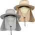 IYEBRAO Mens Outdoor Sun Hat, UV Protection Wide Brim Fishing Hat with Face Neck Flap for Hiking Safari Gardening UPF
