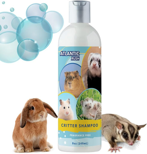 Critter Shampoo for Small Pets, 8oz Fragrance Free Shampoo for Ferrets, Guinea Pigs, Rabbits, and More
