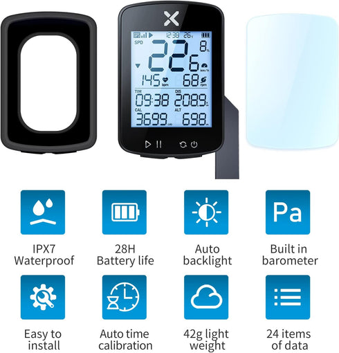 XOSS G+ Gen2 GPS Bike Computer with Mount, 2.2" Bluetooth Cycling Speedometer, IPX7 Waterproof