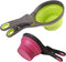 Collapsible Pet Scoop Silicone Measuring Cups Set, 3 in 1 Multi-Function Scoop Bowls Bag Clip for Dog Cat Food