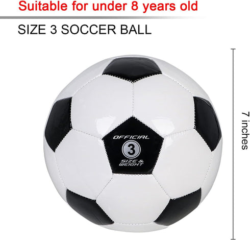 Kids Soccer Ball Sizes 3, Traditional Practice Balls for Youth, Indoor Outdoor Match
