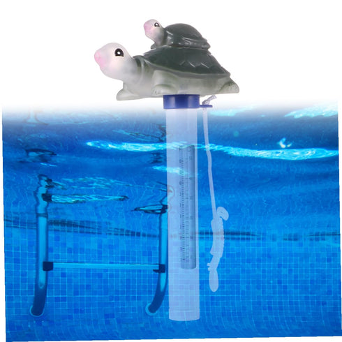 Swimming 0-50c Floating Pool Turtle Thermometer with String for Pools and Hot Tubs, Waterproof Cartoon Bath Temperature