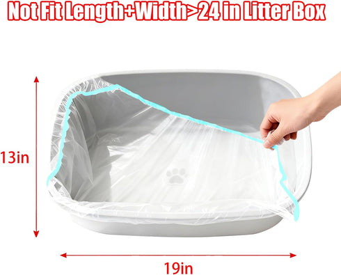 120 Pack 3/4 -25.2"x 15.7" XUEPETT Cat Litter Bags with Drawstring, Compatible with Litter-Robot Heavy Duty Cat Litter