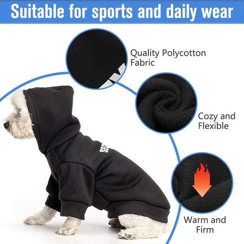 SCENEREAL Security Dog Hoodie Sweaters for Small Medium Large Dogs, Soft Cotton Brushed Fleece Coat with Hat, Classic