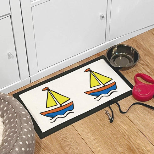 Azeeda (PM00030841) 'Sail Boat Toy' Pet Feeding Mat