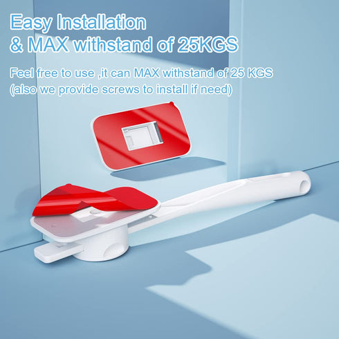 EUDEMON Child Proof Door Finger Pinch Guard, Adjustable Door Stopper and Latch for Pets, White