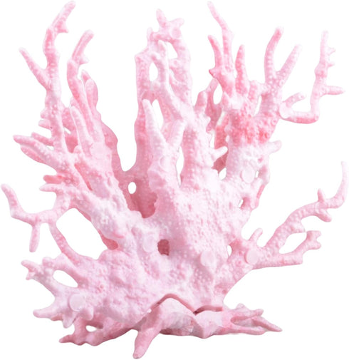 Mallofusa Artificial Aquarium Plant Ornament, Plastic Coral Reef Fish Tank Decoration Pink