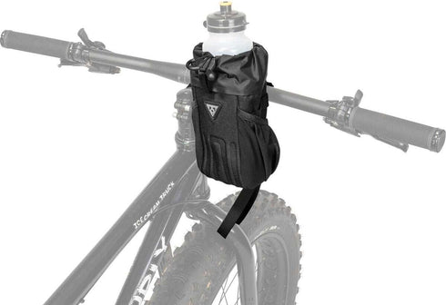 1L Topeak FreeLoader Bike Bag (Black) Stem-Mounted Handlebar Storage Pouch with Adjustable Straps, Side Mesh Pocket