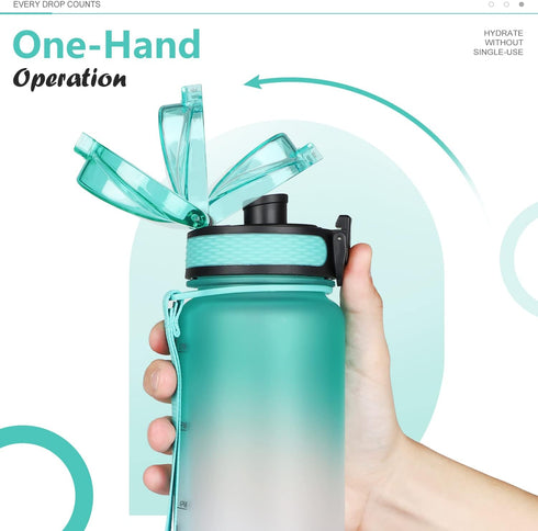 Opard 30oz/32oz Sports Water Bottle with BPA Free Tritan, Leak Proof Flip Top Lid, Reusable Plastic for Gym and Outdoor