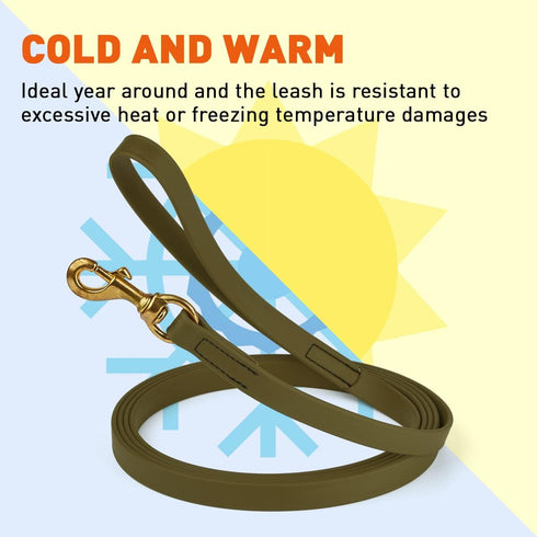 Viper K9 Biothane Working Dog Leash, Waterproof Lead for Tracking Training, 3/4" x 10ft Olive Drab Green
