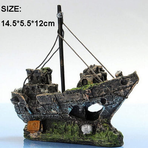1 pcs Pirate Ship Wreckage Fish Tank Landscaping, Aquarium Decorations and Ornaments
