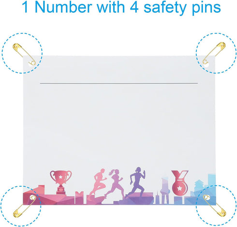 7x6 Inch, 100 PATIKIL Tearproof Running Bib Numbers Pcs Medals Waterproof Race Competitor Numbers with Safety Pin