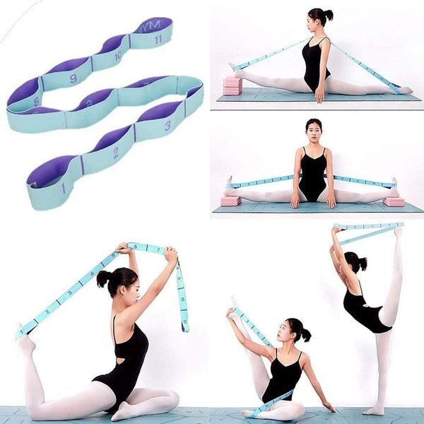 Stretch Straps - Elastic Stretching Strap with 11 Adjustable Loops - Fitness Leg Stretch Band for Physical Therapy,