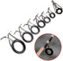 Honbay 7pcs Set Mixed Sizes Fishing Rod Eyes Guides Line Rings Repair Kit