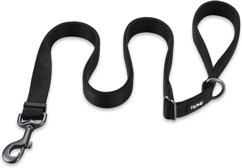 Hyhug Pets Premium Adjustable Leash - 6 Feet for Small Dogs with Soft Neoprene Handle, Obsidian Black