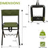 LEADALLWAY Folding Fishing Chair with Rod Holder in Green