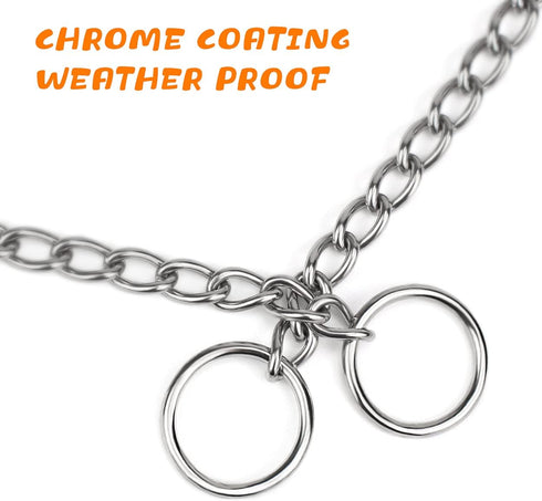 TagME Chain Choke Collar for Dogs, Adjustable Weather Proof Necklace for Medium Dogs