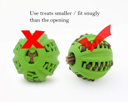 Interactive Dog Ball Toy, 3 inches Rubber Ball for Mental Stimulation and Treat Embedding to Reduce Boredom