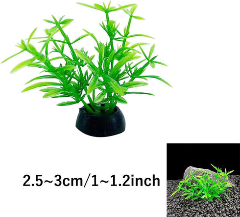 Smoothedo-Pets Aquarium Plant Decoration, 20 Pieces Small/1" Tall Plastic Artificial Plant Goldfish Hidden Mini Grass