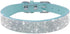 Rhinestone Dog Collar, Cute Dazzling Sparkling Soft Suede Leather Adjustable Collar for Puppy Small Medium Large Dogs