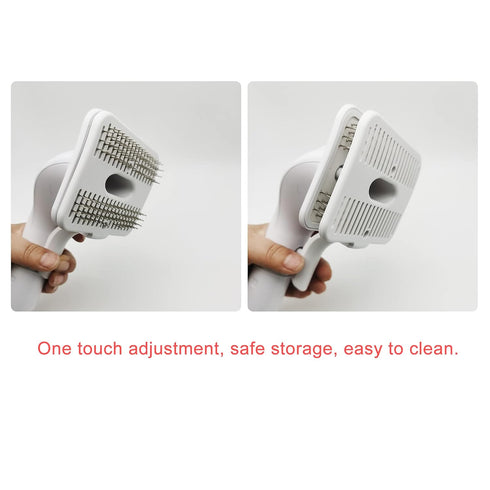 Dog Cat Brush for Shedding and Grooming, Self Cleaning Slicker Brush, Easy to Clean Comb for Long or Short Haired Pets
