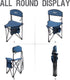 PORTAL Extra Large Quick-Folding Tripod Stool with Backrest - Ideal for Fishing and Camping