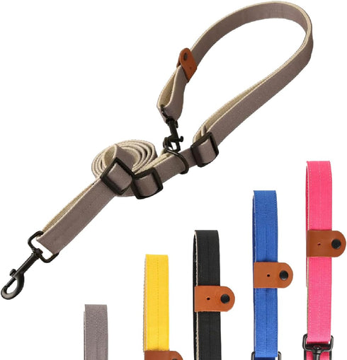 Dog Leash, 15mm Grey, 360° Tangle-Free, Heavy Duty Strong Nylon, Retractable and Hands-Free Design for Small and Medium
