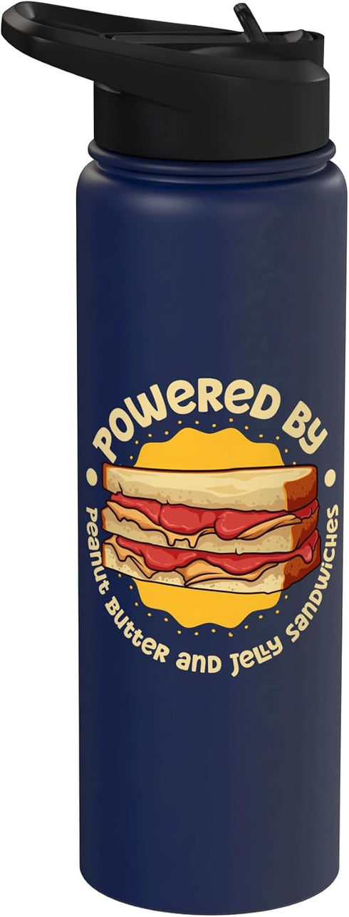 Delicious Peanut Butter and Jelly Sandwich Designs Powered by Peanut Butter and Jelly Sandwiches Stainless Steel Insulated Water Bottle