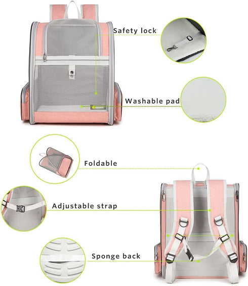 Backpack Texsens Innovative Traveler Bubble Pet Carriers for Cats and Dogs