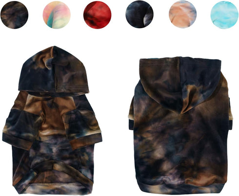 Tie Dye Dog Hoodie, Puppy Sweater Sweatshirt, Cold Weather Coat Pet Clothes for Dog Cat