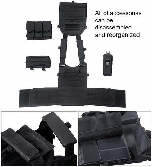 Tactical Vest Survival Vest, Adjustable Outdoor Safety Protection Hunting Vest for Tactical Cosplay