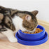 Ants Away Dog Bowl - Round No Spill Eating Feeder for Small Animals in Blue