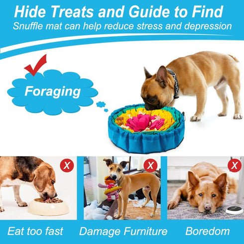 Vivifying Snuffle Mat for Dogs, Adjustable Dog Puzzle Toys Sniff Mat, Interactive Enrichment Toys for Slow Eating