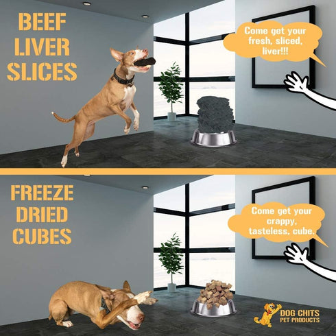 Dog Chits Beef Liver-Premium Cuts | Dog and Puppy Chews | Made in USA, Grass Fed Beef | All-Natural Quality Treats
