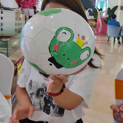 Soccer Ball Size 3 4 5 Pure White DIY Gift for Kids Painting with Parents, Grandparents, or Kindergarten Teacher