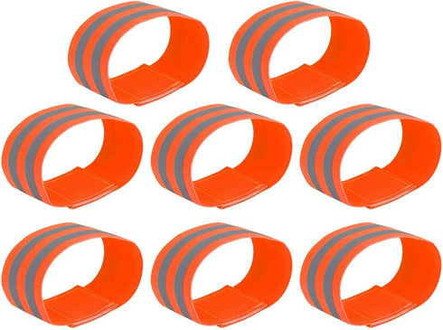 X AUTOHAUX 8pcs High Visibility Reflective Bands for Arm Night Cycling Riding Reflector Tape Straps Bracelet