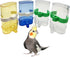 Hamiledyi Automatic Bird Water Dispenser, 4pcs No Overflow Transparent Container for Parrot Feeder & Bird Cage