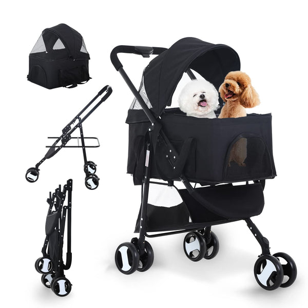 NChanmar Dog Stroller Cat Stroller Pet stoller 3-in-1 Folding Dog Stroller for Small