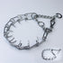 Chrome Plated Prong Dog Collar, No Pull Dog Prong Collar with Spikes, Choke Collar for Dogs (3.5 * 24in)