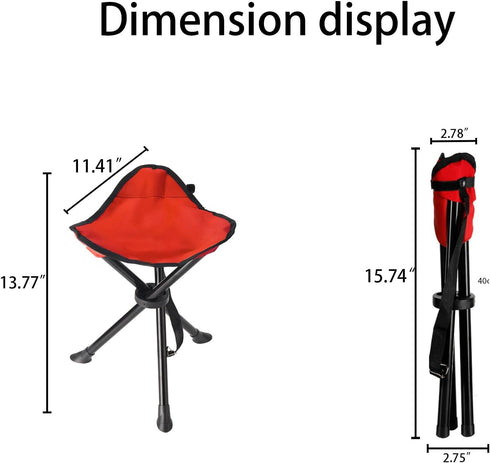 OVINEG Stool,16.56" Folding Camping Folding Chairs,Tripod Seat,Outdoor Travel Tall Chair for Camp Walk Hunt Hik Fish