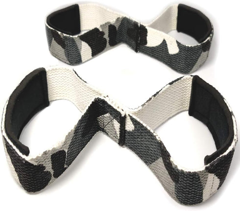 WYOX Figure 8 Weight Lifting Straps for Weightlifting Heavy Duty Deadlifting Workout Straps | Wrist Wraps Gym Equipment Gear Men Women PAIR (Camo)