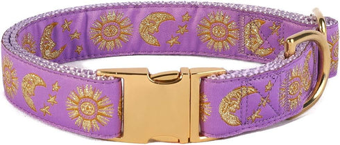 Pet Moons Stars Suns Dog Collar Cat Collar, Multiple Designs Crescent Celestial Leash Harness