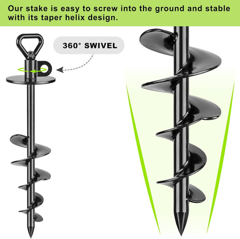 SELEWARE 49 ft Dog Tie Out Cable and Stake - Anti-Rust Dog Anchor for Large Dogs up to 220 lbs