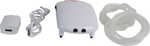 Penn-Plax Cascade Air Charger II, DC USB Rechargeable Dual Air Pump for Daily Use and Emergencies