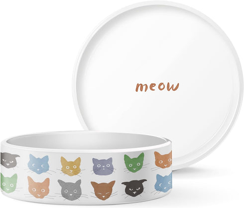 Fringe Studio Watercolor Cat Pet Bowl, Small