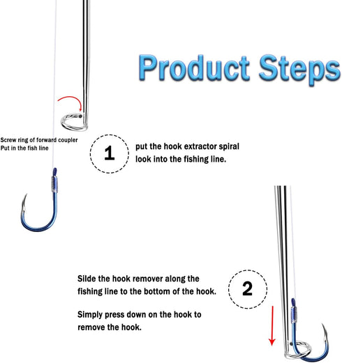 Fish Hook Remover Tool for Quick Removal, Fishing Gear Security Equipment Kits with 4PCS Storage Tube