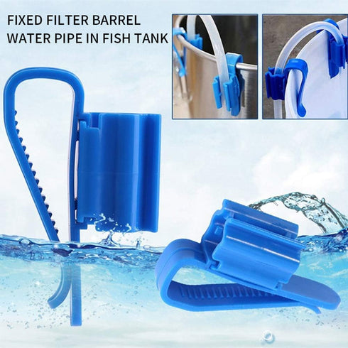 AKOAK 3 Pcs Multi-Functional Fish Tank Hose Support, Blue Mounting Water Pipe Clip