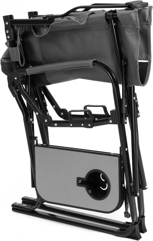 43") Camping Chairs for Adults, Camp Chair with Table, Lawn Chairs with High Back, Outdoor Folding Chairs for Fishing